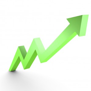 Business Graph, 3d rendered conceptual arrow chart.